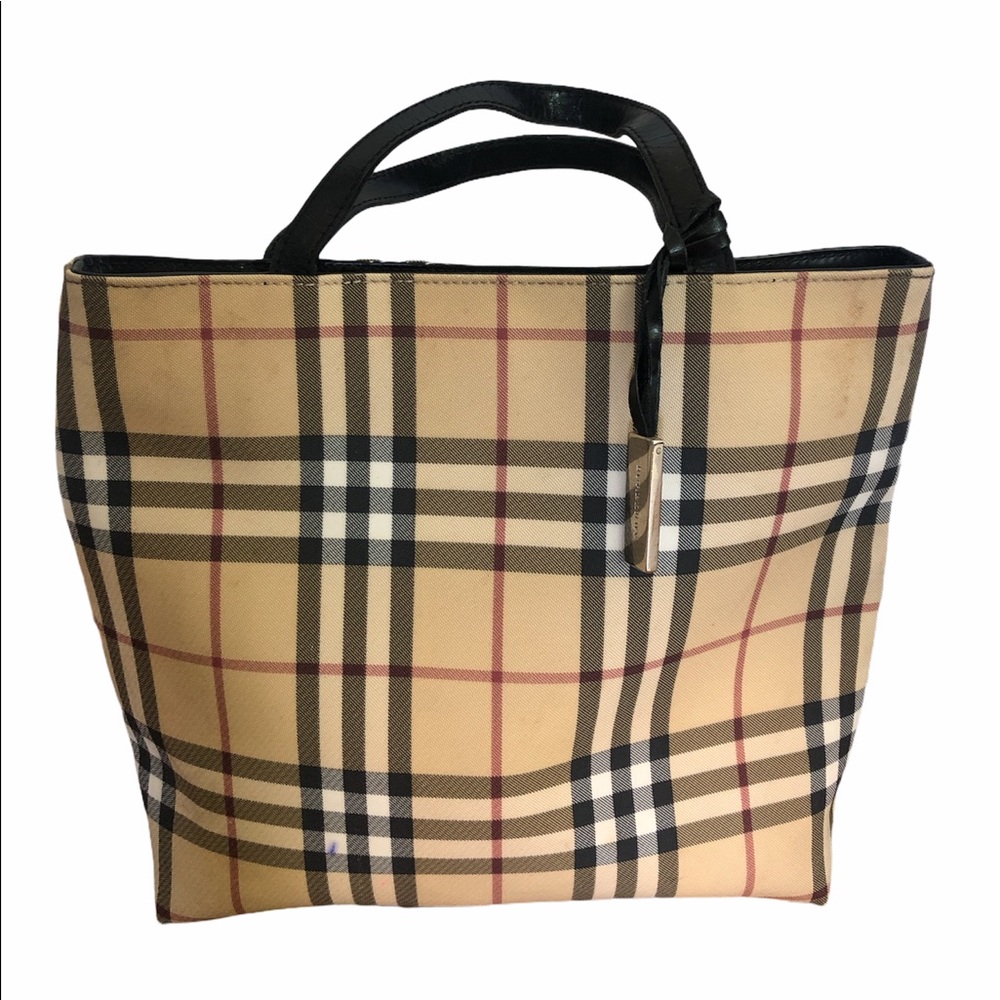 Burberry Tote Bag- Authentic- Check Pattern - image 1